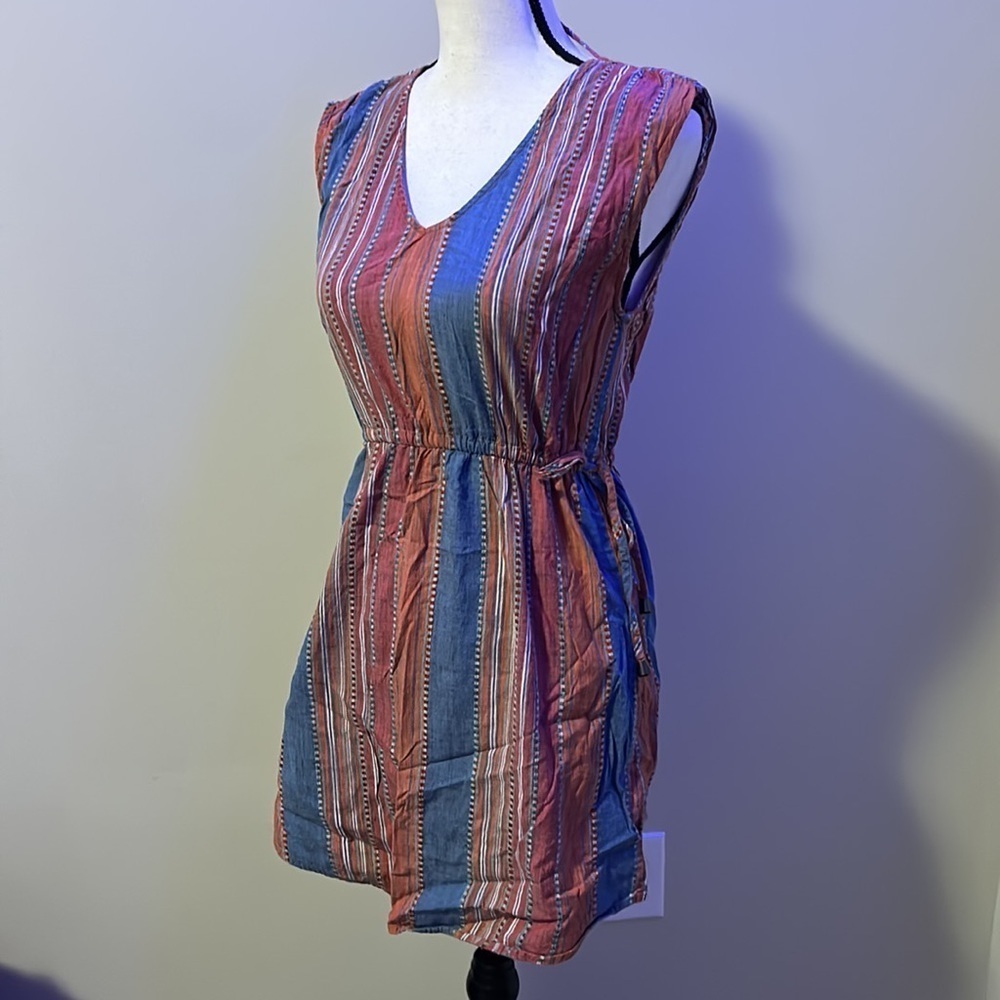 Universal thread boho cinch waist open back tank dress